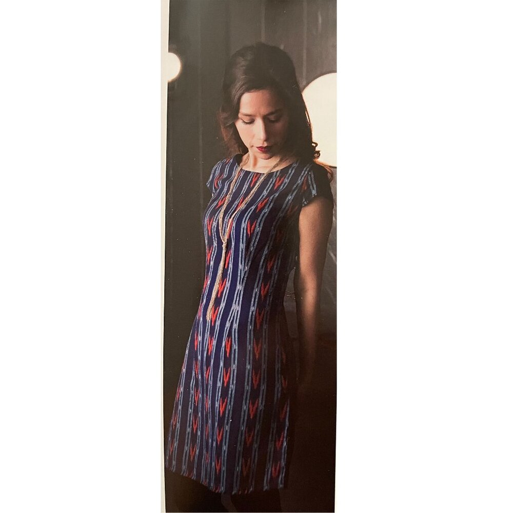 Mata Traders Ikat Mini Dress Blue | Size XS